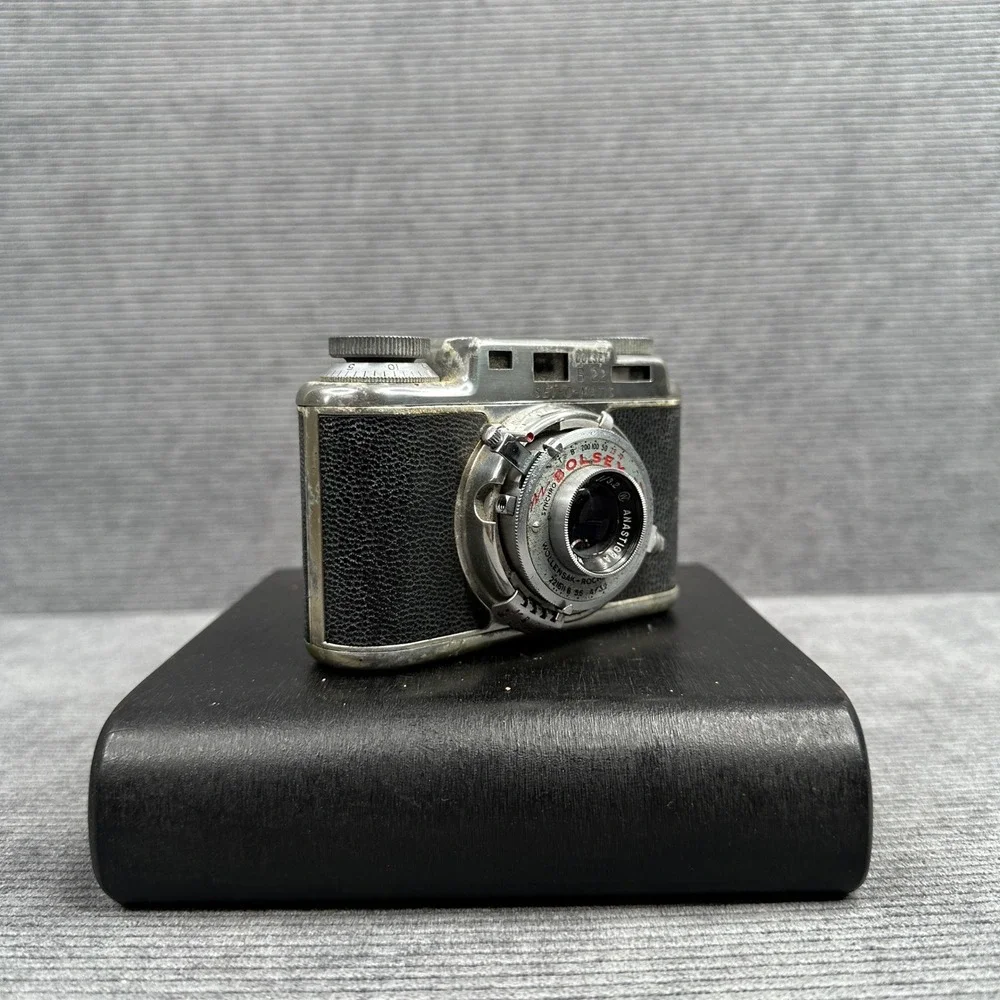 Vintage Bolsey B22 Set-O-Matic 35mm Camera with Leather Case Wollensak 44mm Lens